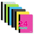 Composition Book College Ruled 100-Ct | Assorted Polka Dot Covers | Option: 24-Pack, 12-Pack, 6-Pack G8Central