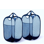 Laundry Baskets Mesh Pop Up With Side Pocket | Dark Blue G8Central