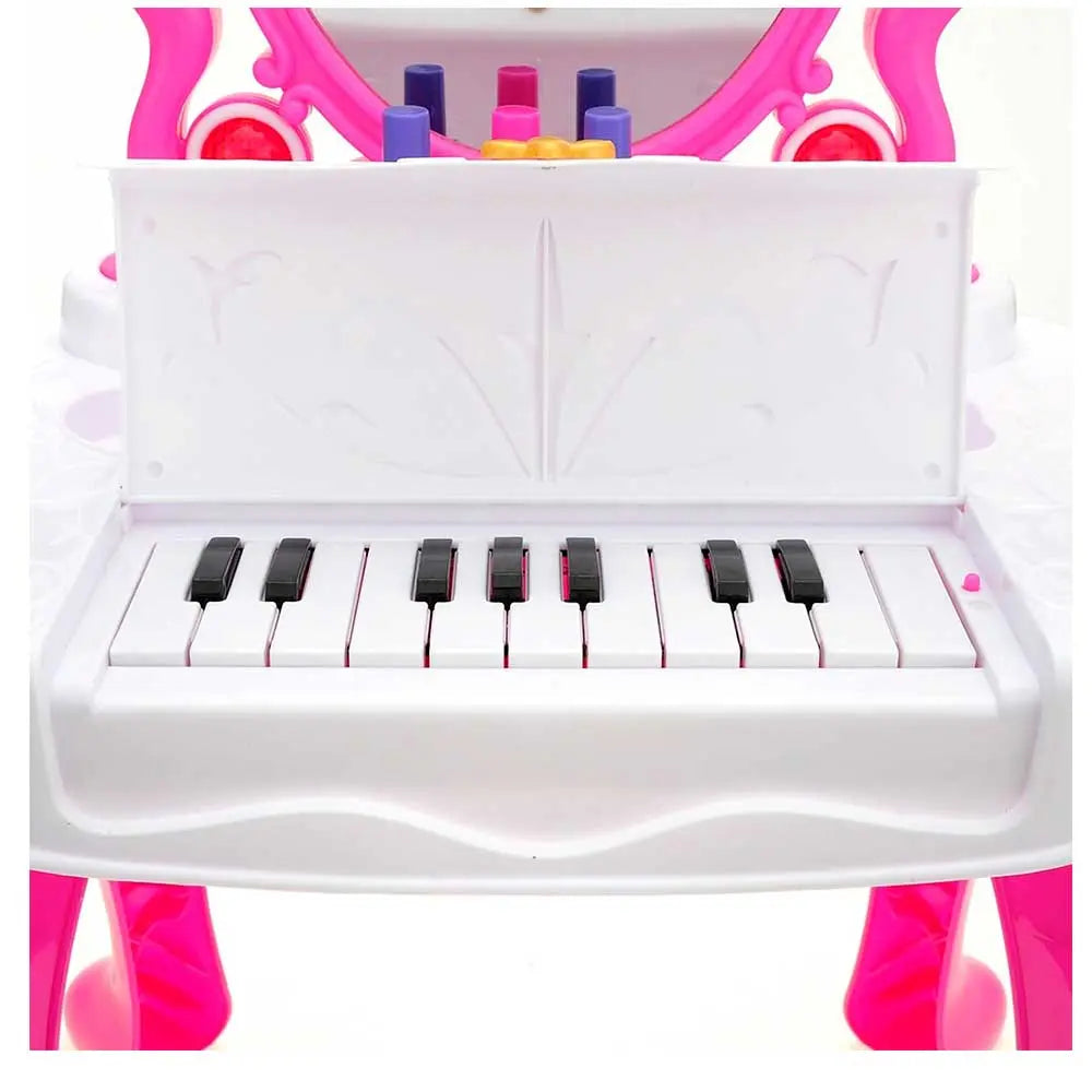 2-In-1 Vanity Set With Beauty Accessories, Working Piano, And Mirror G8Central