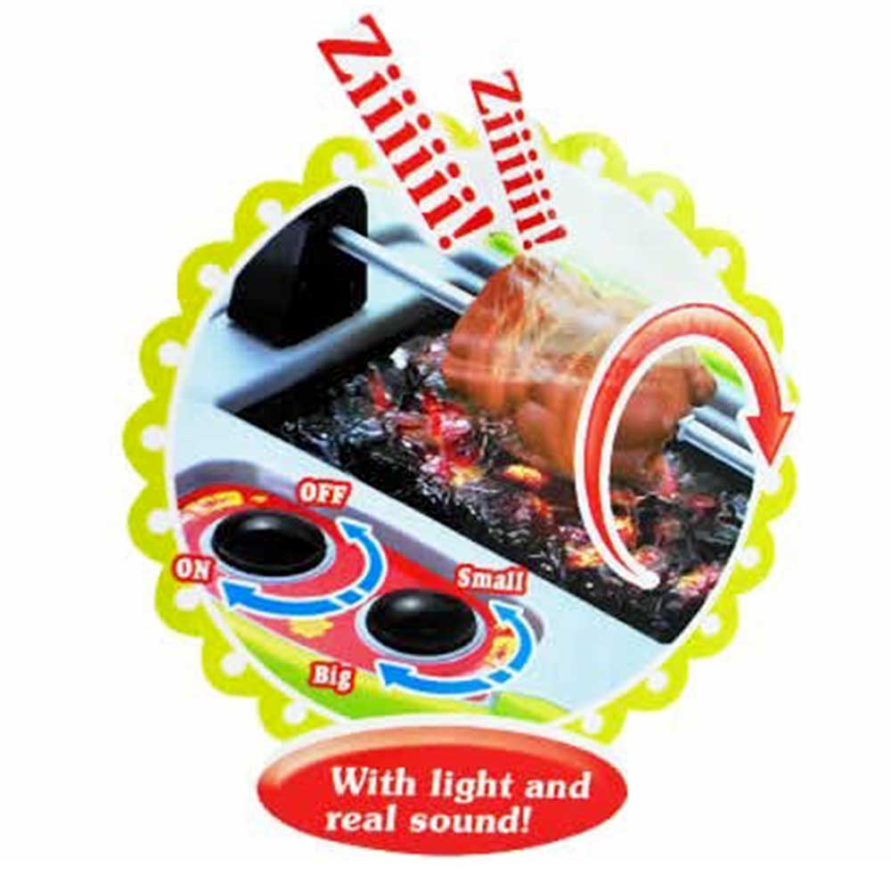29 Inch Deluxe Kitchen BBQ Pretend Play Grill Set with Light and Sound