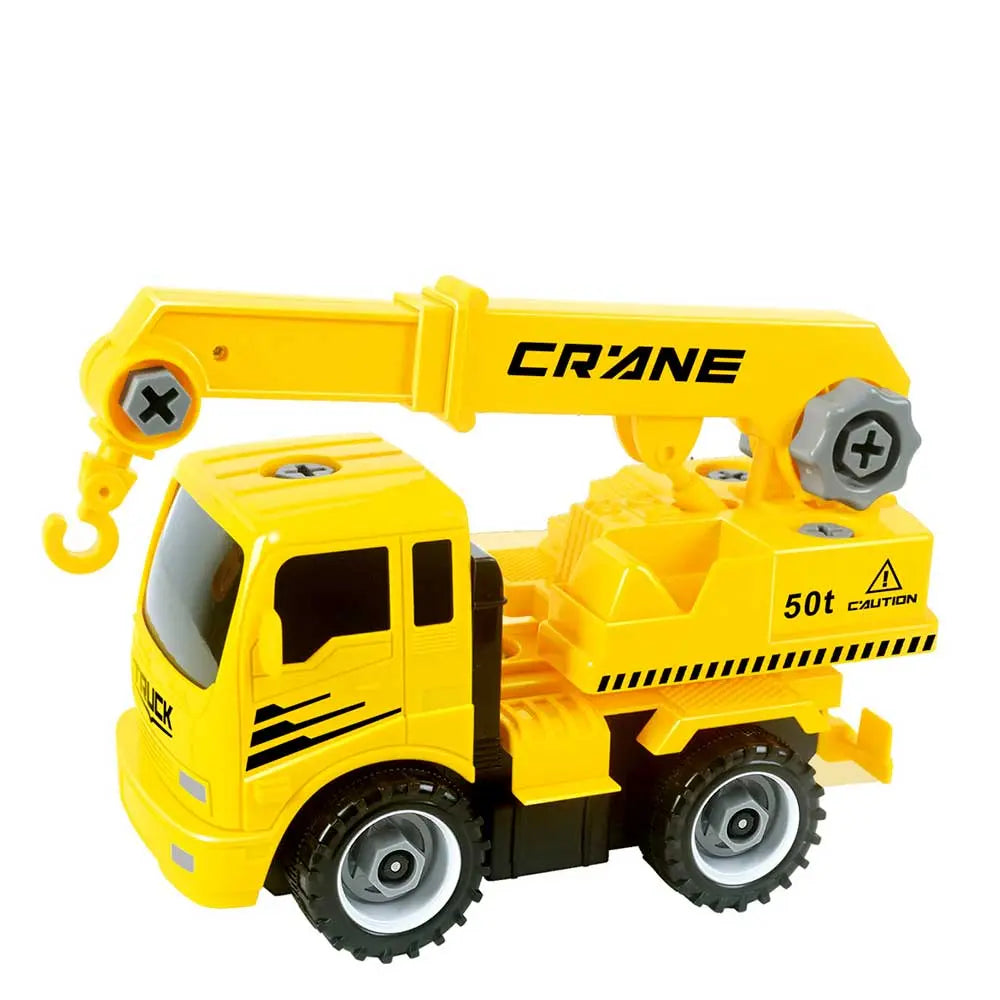 Take-A-Part Friction Powered Construction Trucks With Crane, Excavator, Mixer, Dump Truck G8Central