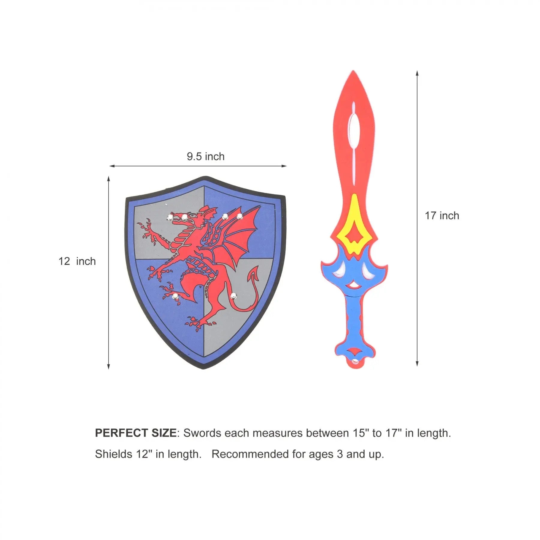 Foam Gadget Toys Sword and Shield Playset (8 Swords and 4 Shields) G8Central