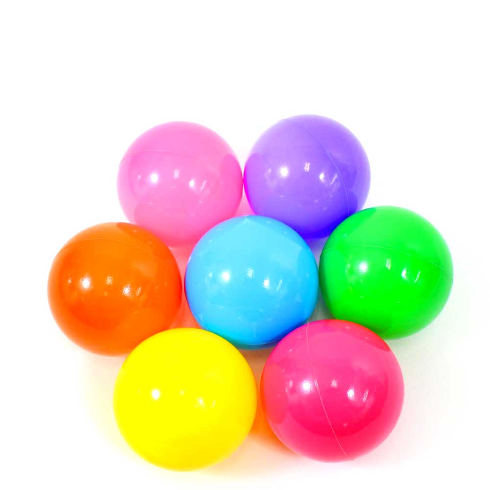 Non-Toxic "Phthalate Free" Crush Proof Play Balls 7 Color: Pink, Green, Purple, Red, Blue, Yellow, Orange, 100pc/pk