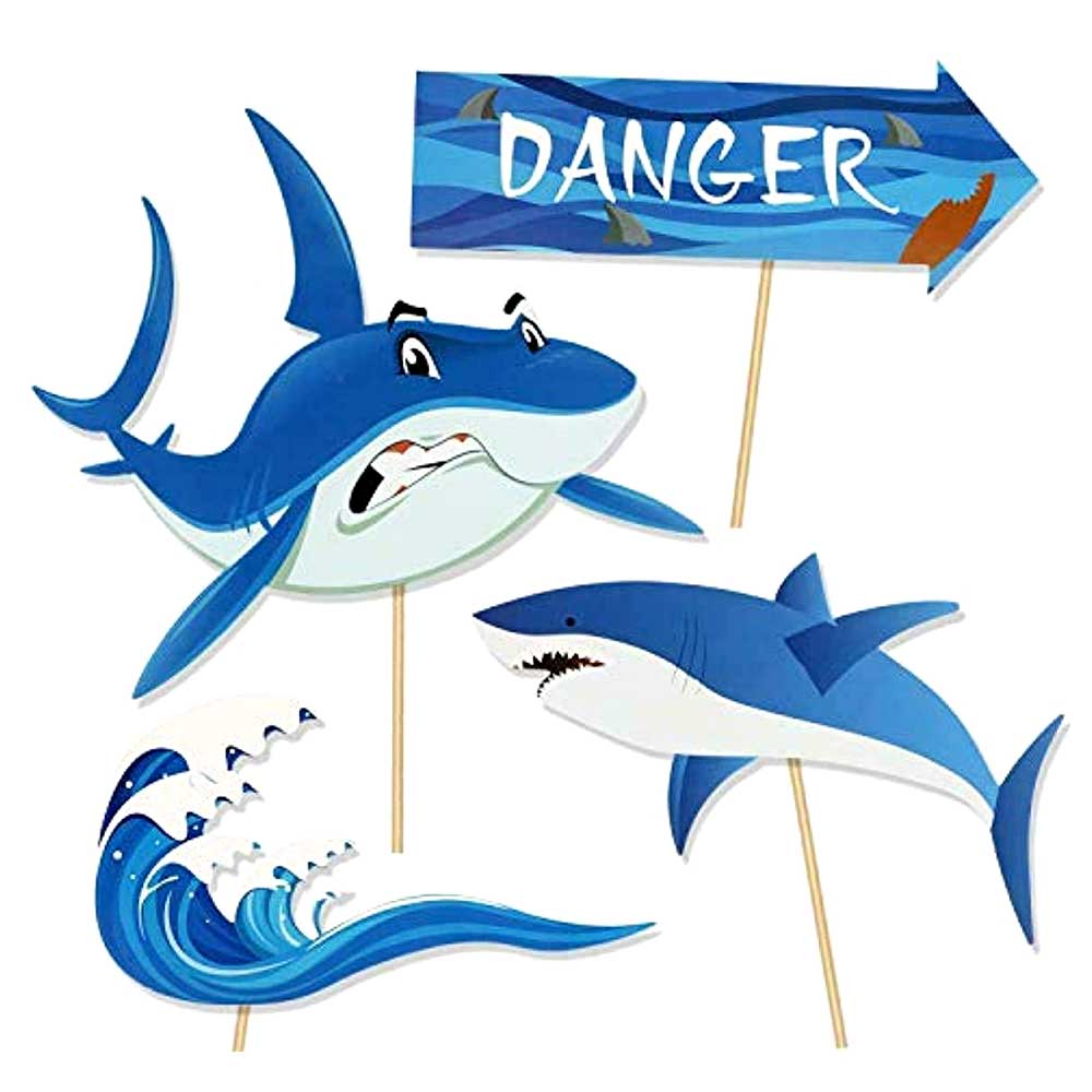 Photo Booth Props Sharks | Set of 25