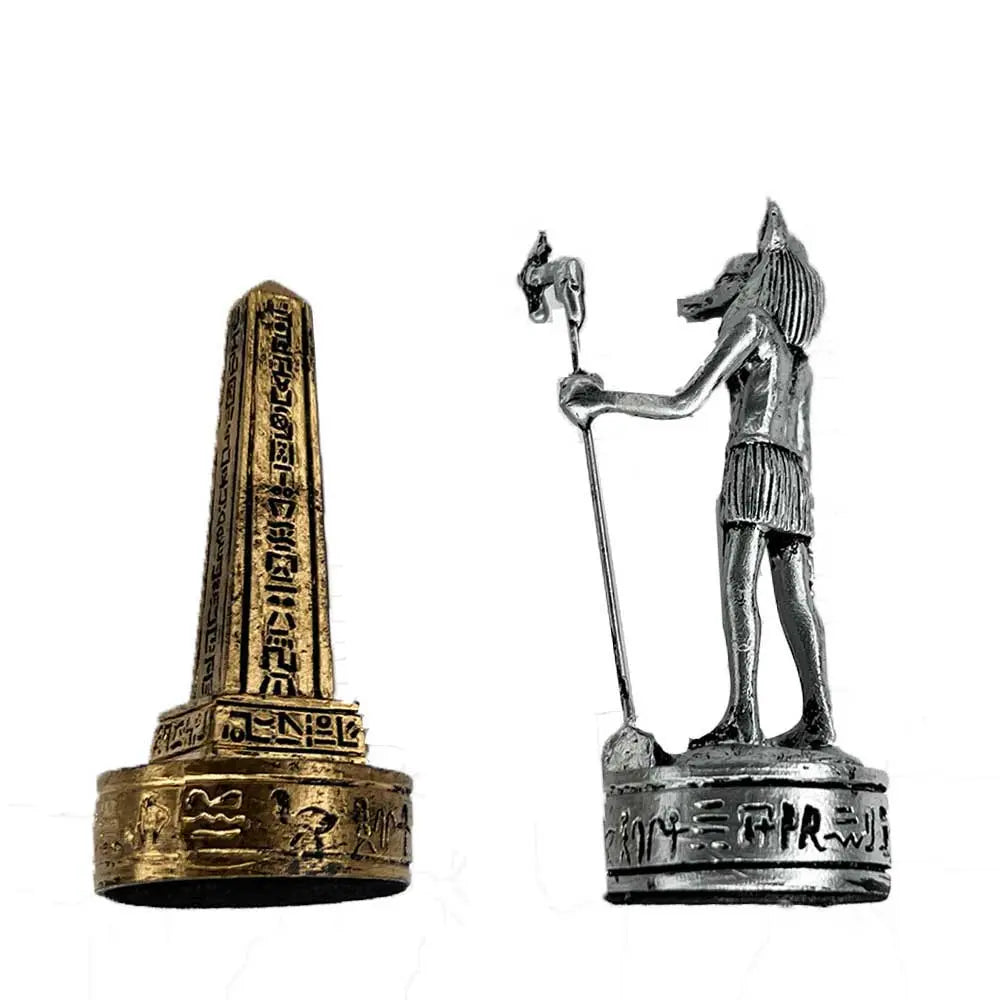Chess Set EGYPTIAN Theme | Gold an Silver Pewter 3D Decorative G8Central