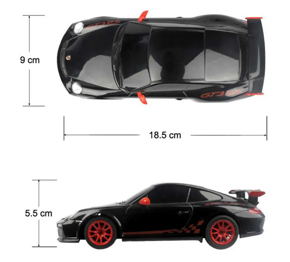 Toy Model Sport Car 1:24 Scale with RC Porsche GT3 RS | Black G8Central