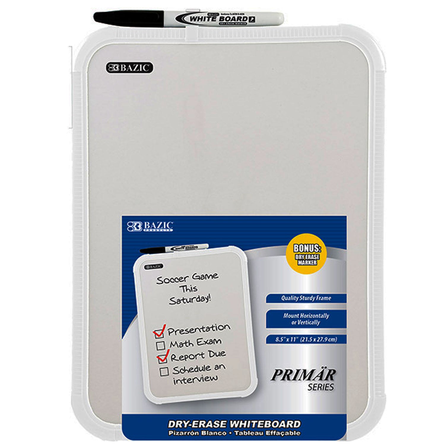 Dry Erase Board w/ Marker 8.5" X 11" | 12-Pack