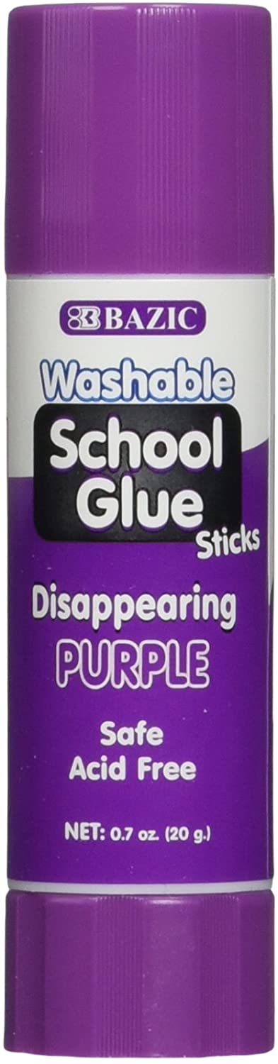0.28 oz (8g) Washable Disappearing Purple Glue Stick.