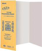 BAZIC 28 X 40 White Trifold Corrugated Presentation Poster Board, Display Cardboard Panel, School Art Projects Science Fair, 2-Pack.