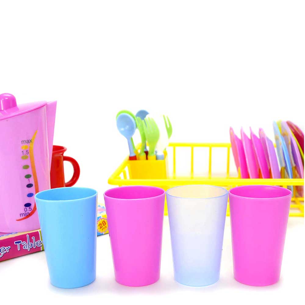 Play Dishes Kitchen Wash and Dry Tea Playset 27pcs