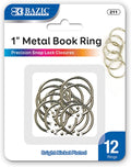 Metal Book Rings (12/Pack) | 1-inch.