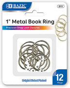 Metal Book Rings (12/Pack) | 1-inch.