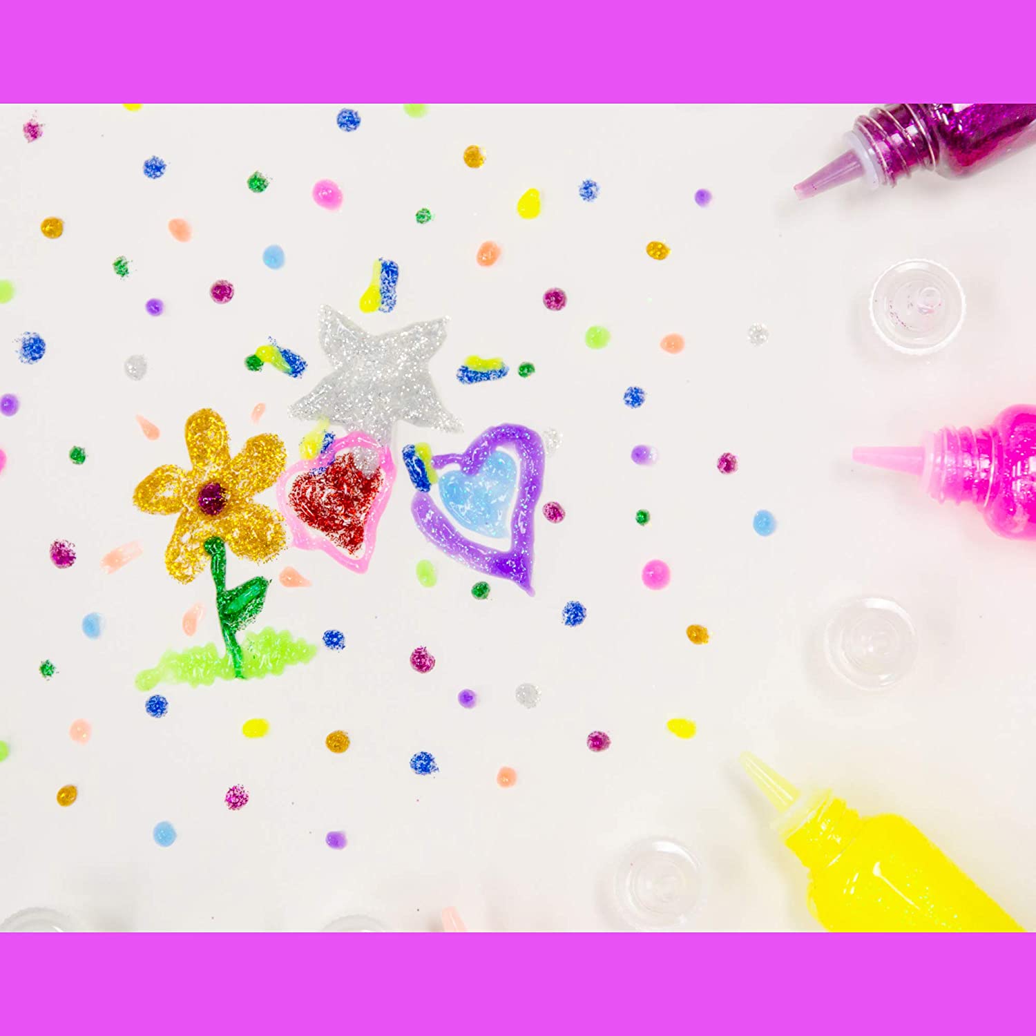 Neon Color Glitter Glue, Washable Sparkle Glowing Non-toxic | 0.67 FL OZ (20ml)