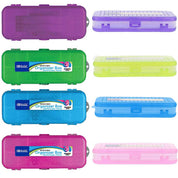 8" Double Deck Organizer Box, Cubby Bin Pencil box, Assorted COLORS MAY VARY | 4-Pack - g8central.com