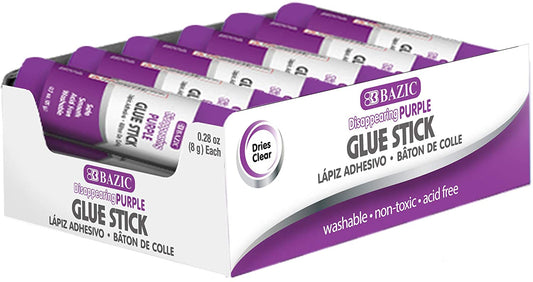 0.28 oz (8g) Washable Disappearing Purple Glue Stick.