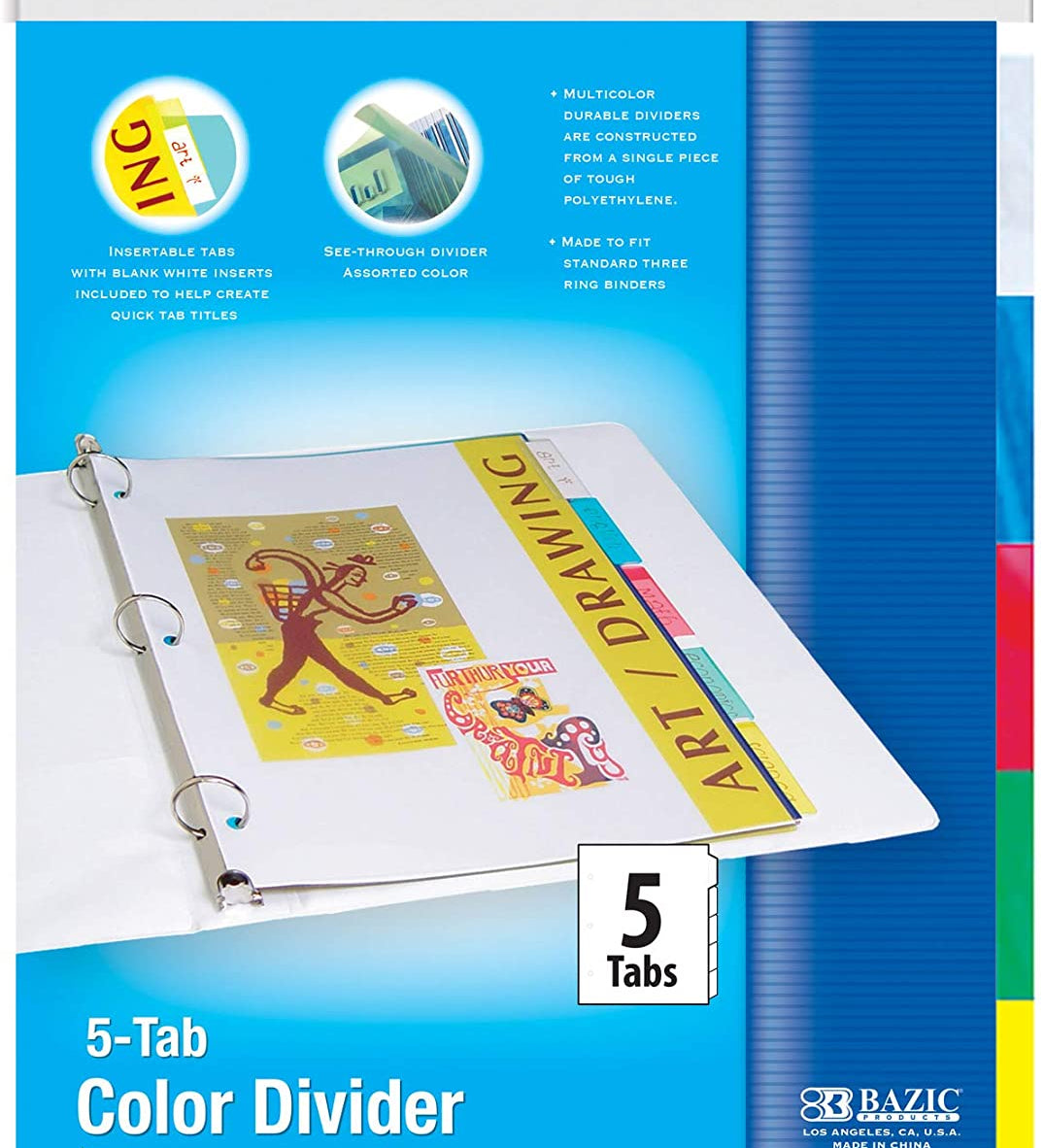  5-Insertable Color Tabs, 1-Pack.