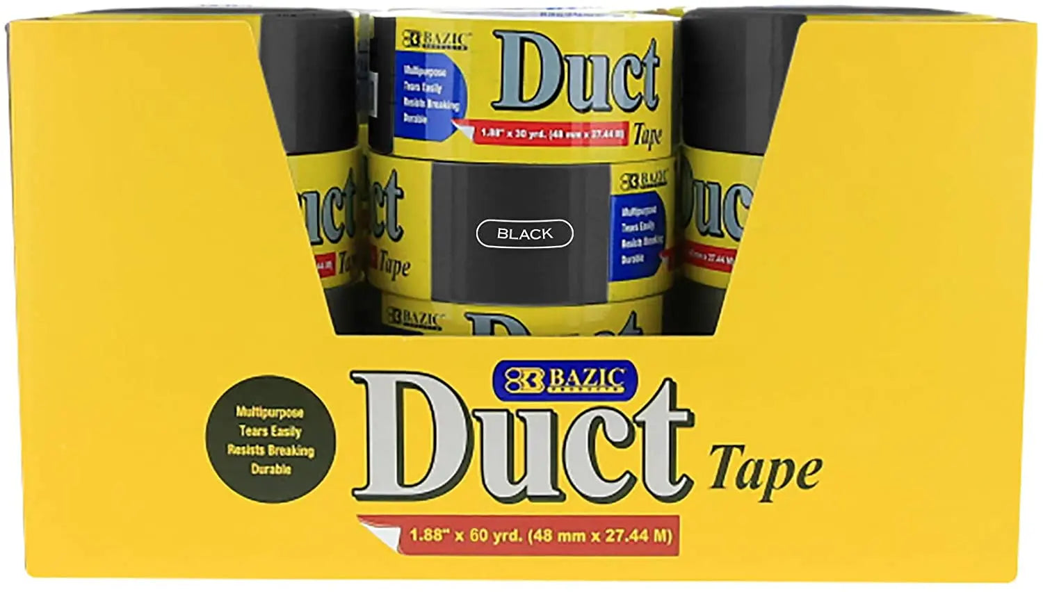 Black Colored Duct Tape DURABLE 1.88" X 60 Yards G8Central