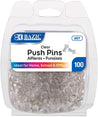 Clear Transparent Push Pins Thumb Tacks (100/Pack) | Pack 3.