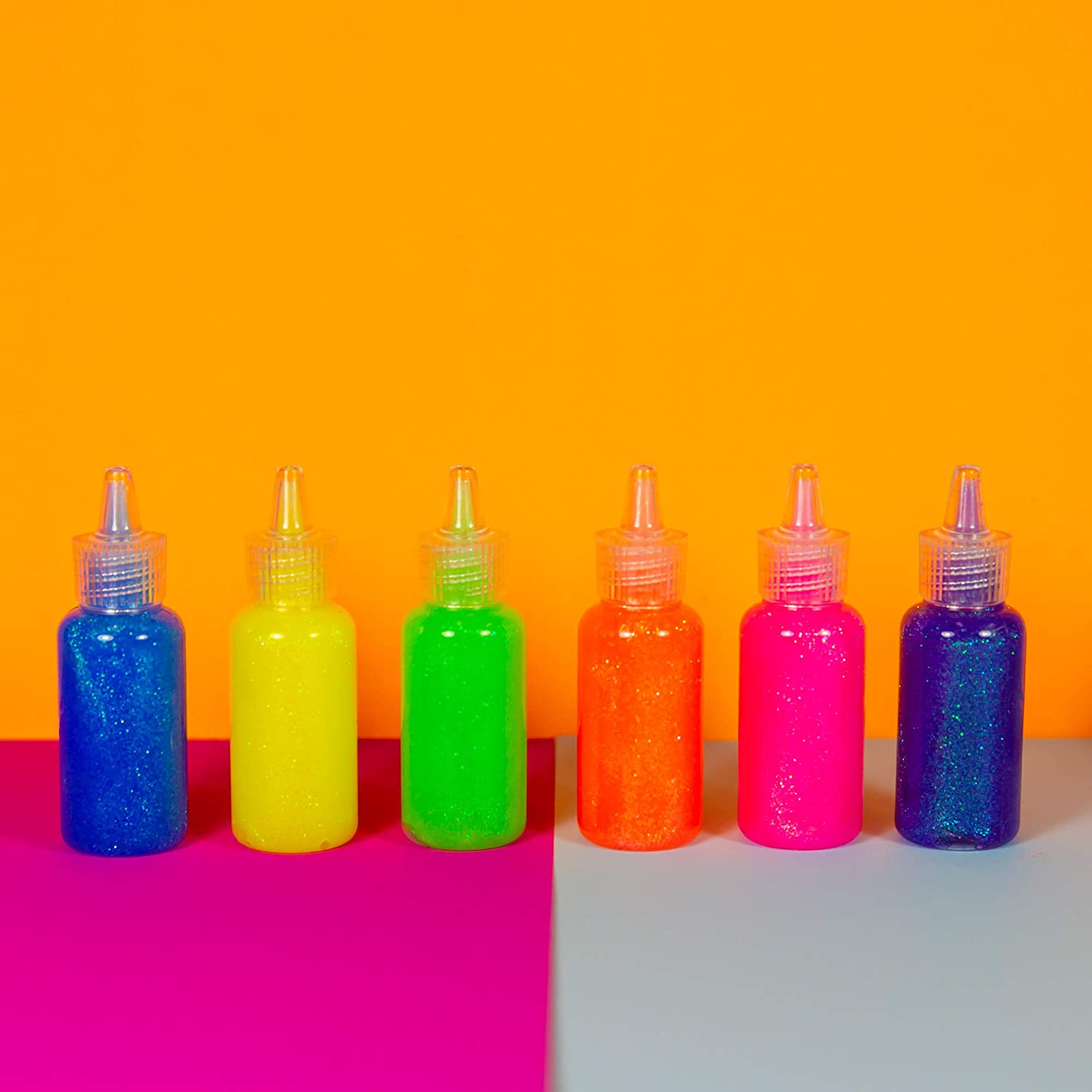 Neon Color Glitter Glue, Washable Sparkle Glowing Non-toxic | 0.67 FL OZ (20ml)