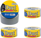 BAZIC 1.88 Inch X 30 YarSilver Colored Duct Tape 1.88 Inch X 30 Yardsds Silver Colored Duct Tape, Wide Multi Use for Home Office Improvement Projects Indoor &amp; Outdoor, Resist Breaking Durable, 4-Pack.