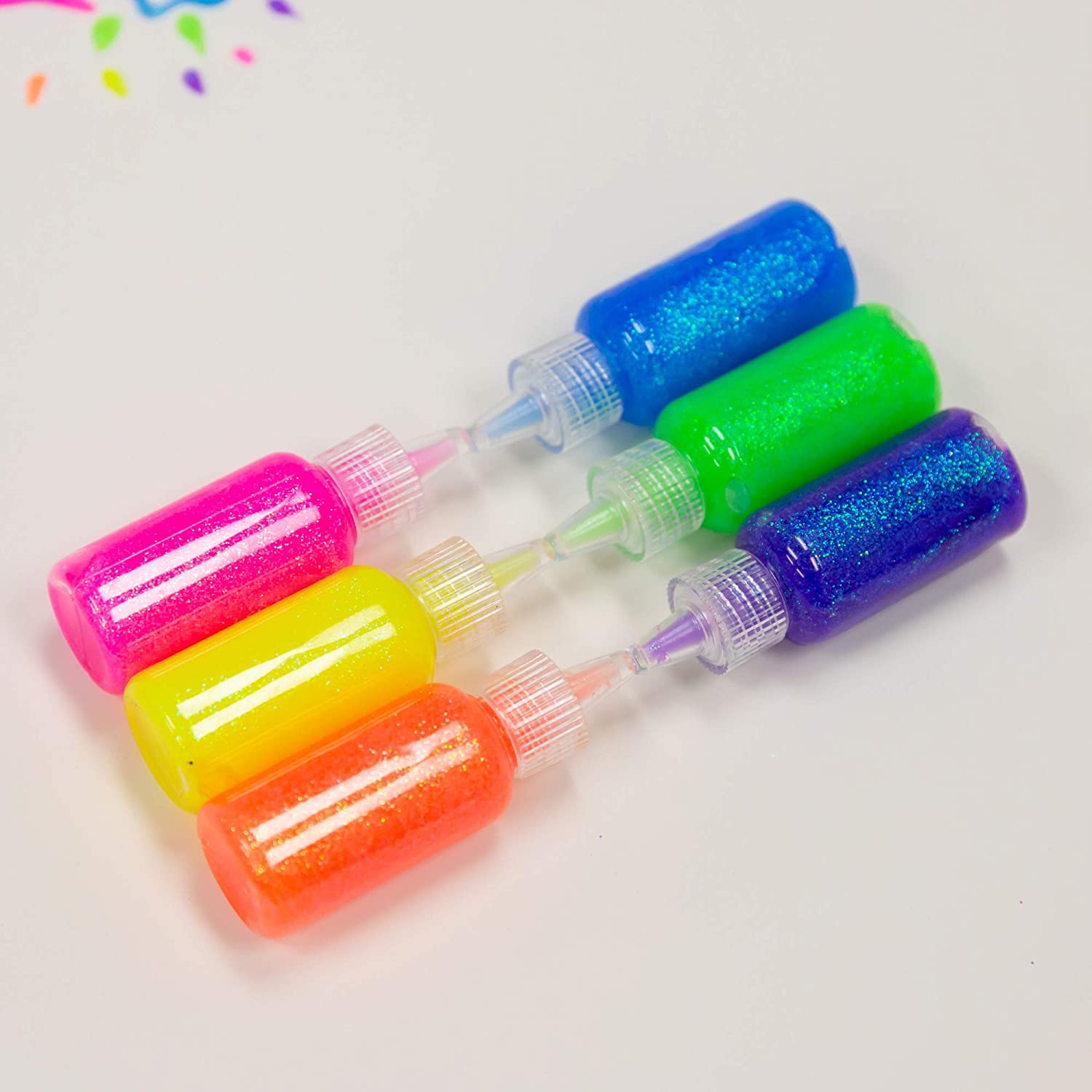 Neon Color Glitter Glue, Washable Sparkle Glowing Non-toxic | 0.67 FL OZ (20ml)