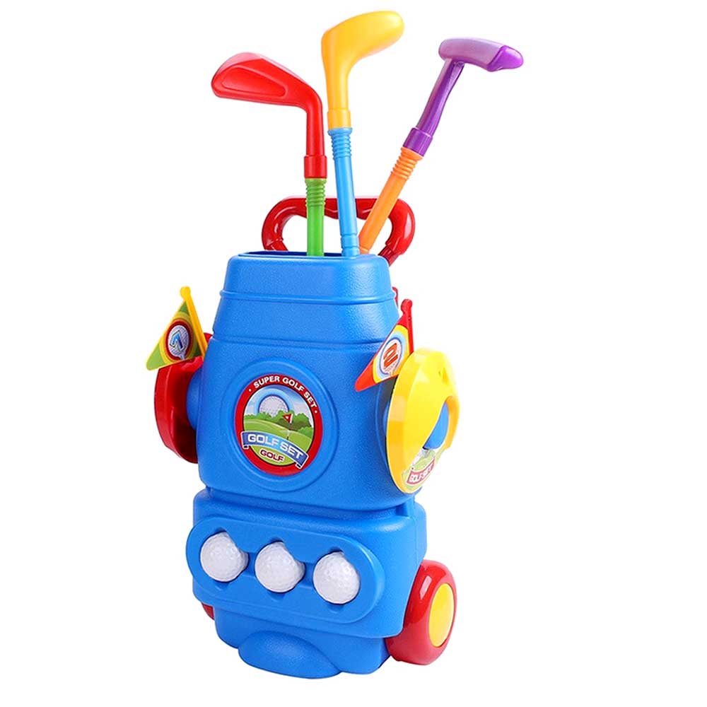 Deluxe Golf Set For Kids Comes With 3 Golf Clubs, 3 Balls, And 2 Practice Holes