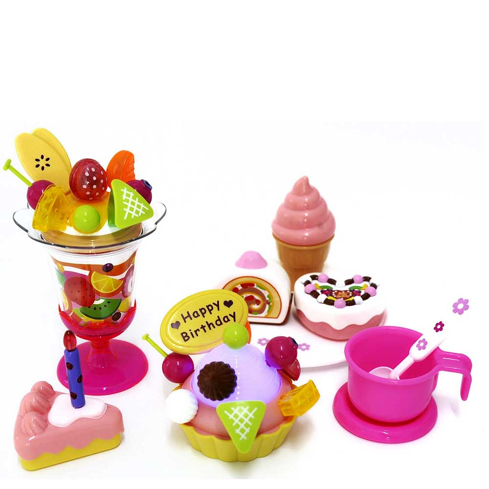 Play Food Set With Cupcake, Cakes, Ice Cream & Sundae
