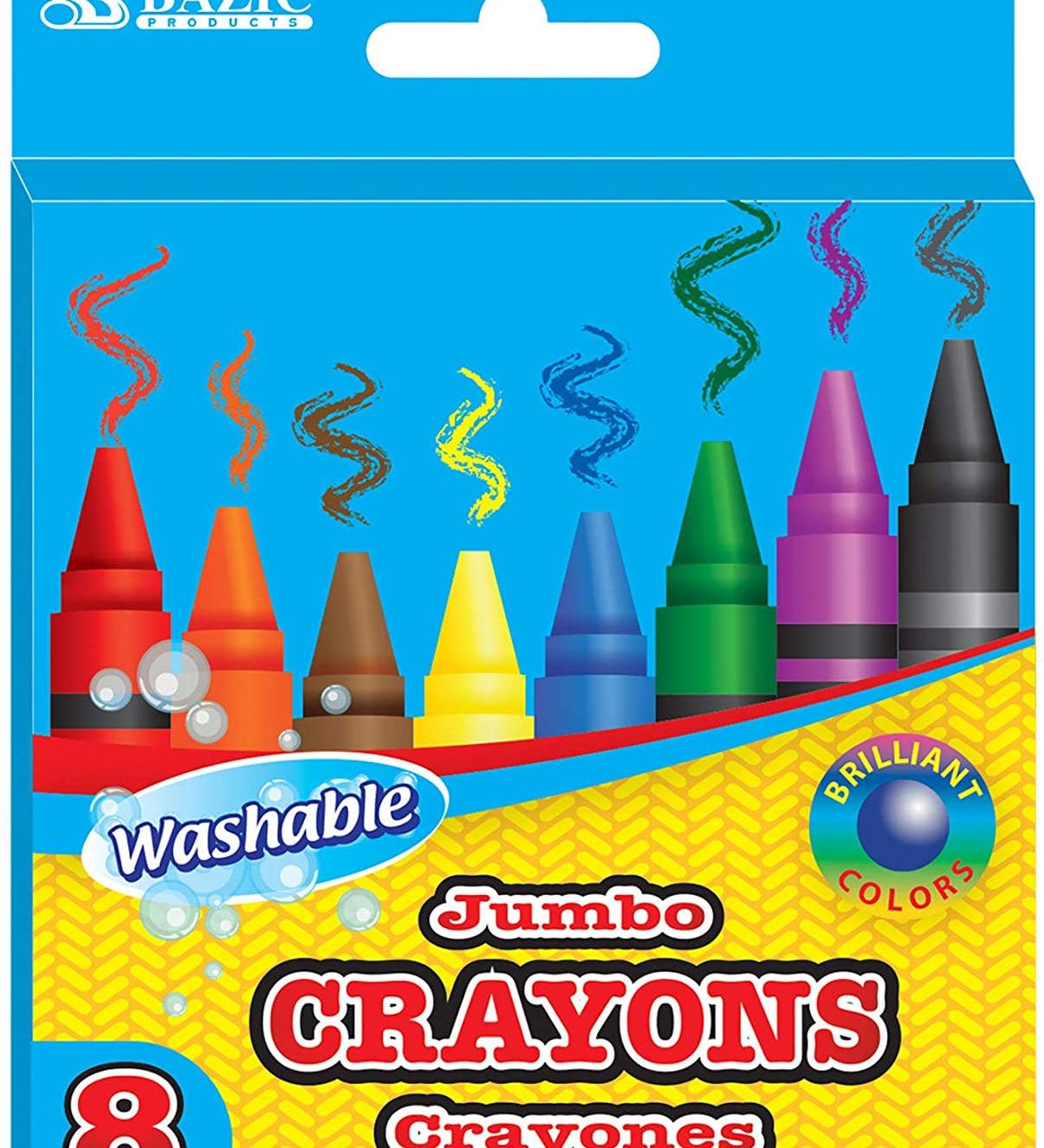 Premium Jumbo Crayons, Coloring Set, 8 Color Washable, School Art Creative Gift for Kids Age 3+