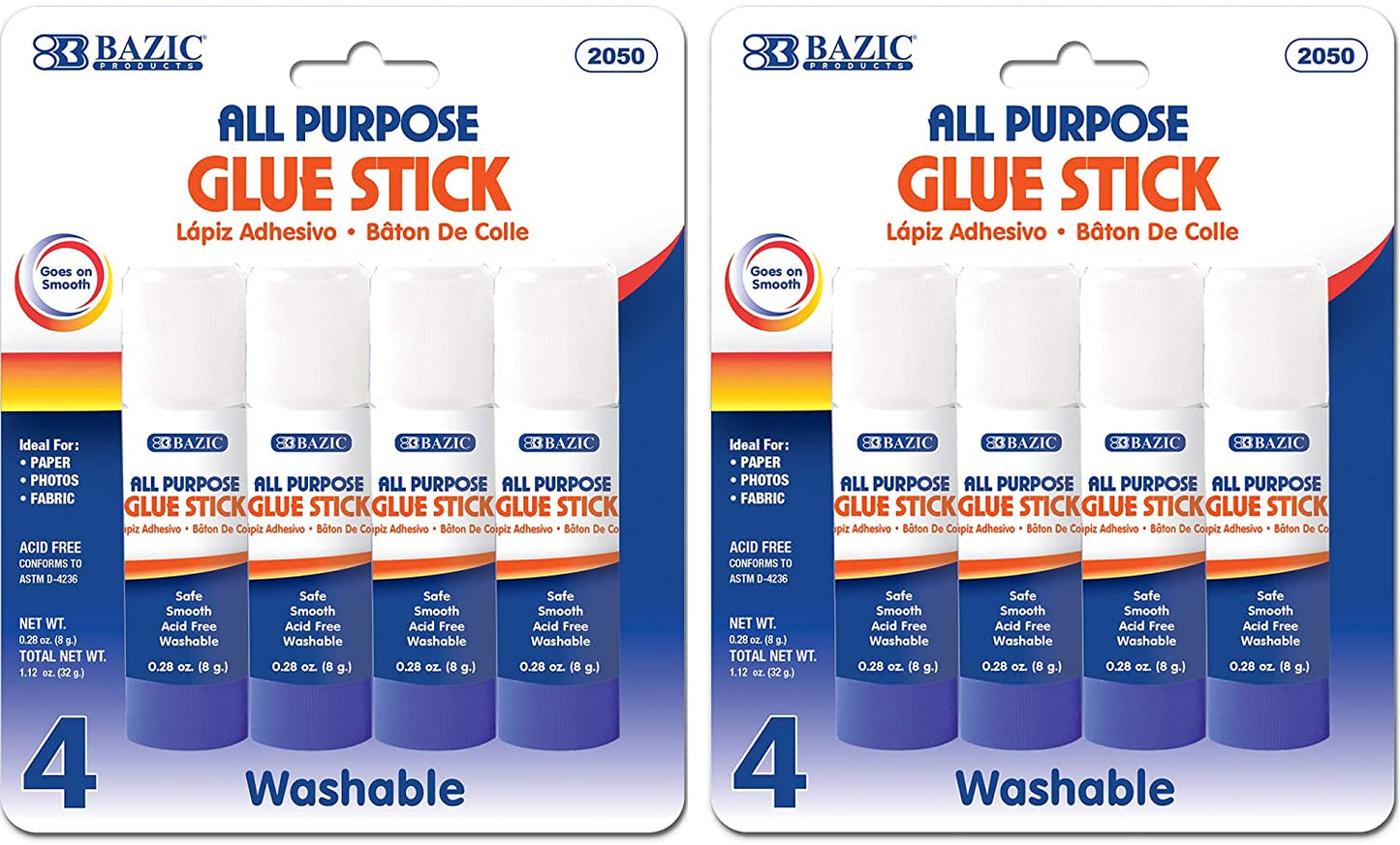 BAZIC 21g/0.7 Oz Premium Large Glue Stick, Multi-Purpose Acid Free, Glue Sticks Set Ideal for Photos Paper Kids Art Craft at School Home Office (2/Pack), 1-Pack.