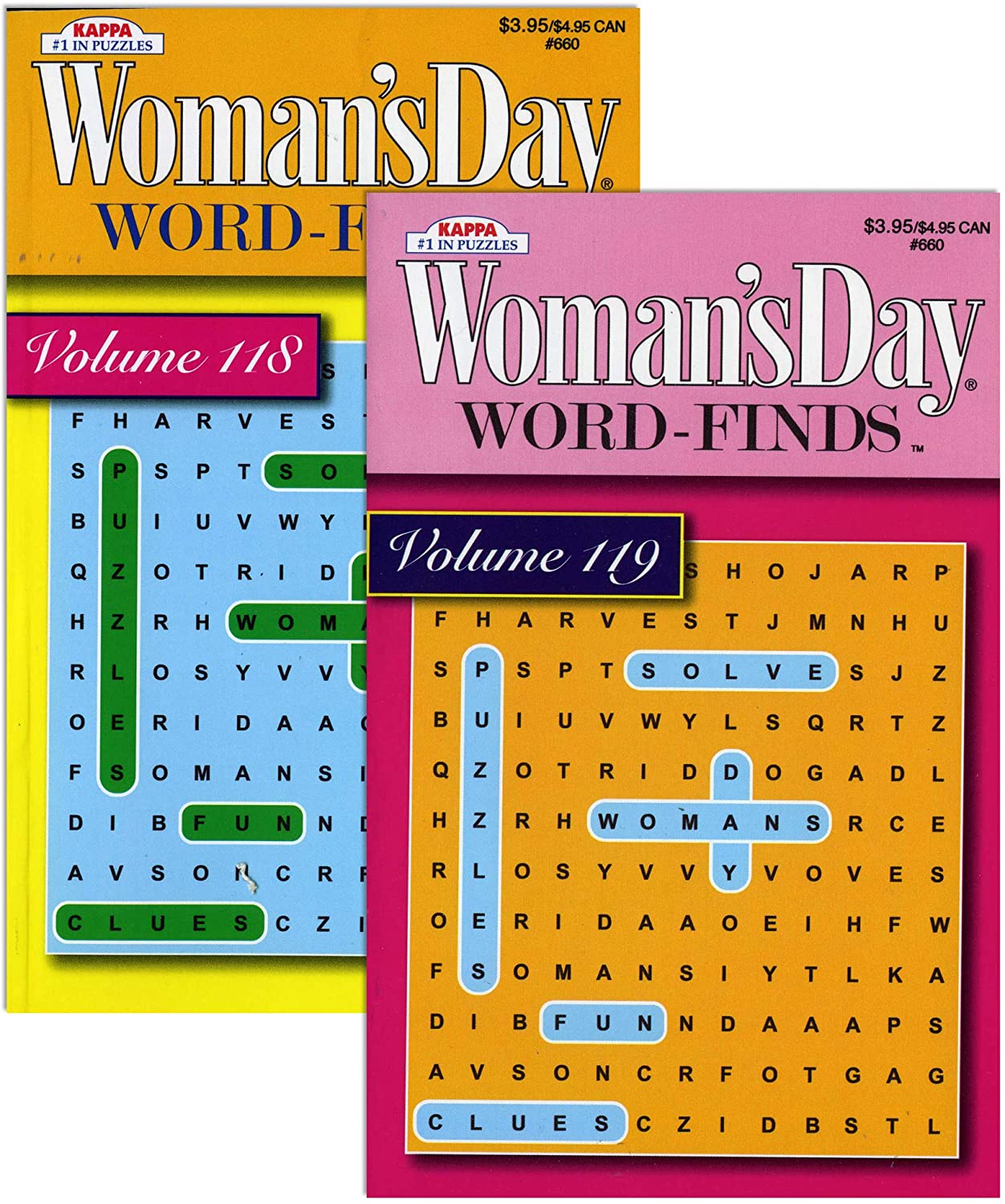 KAPPA Woman's Day Word Finds Puzzle Book | Digest Size | 2-Titles.