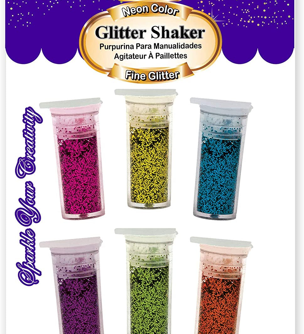 6 Neon Color Glitter Shaker | 0.10 oz (3gr)