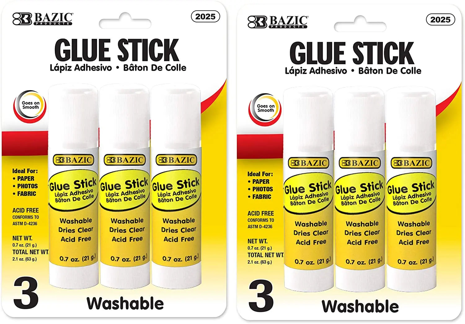 BAZIC 8g/0.28 Oz. Small Glue Stick, White Multi-Purpose Acid Free, Ideal for Photos Paper Kids Art Craft at School Home Office (6/Pack), 1-Pack.