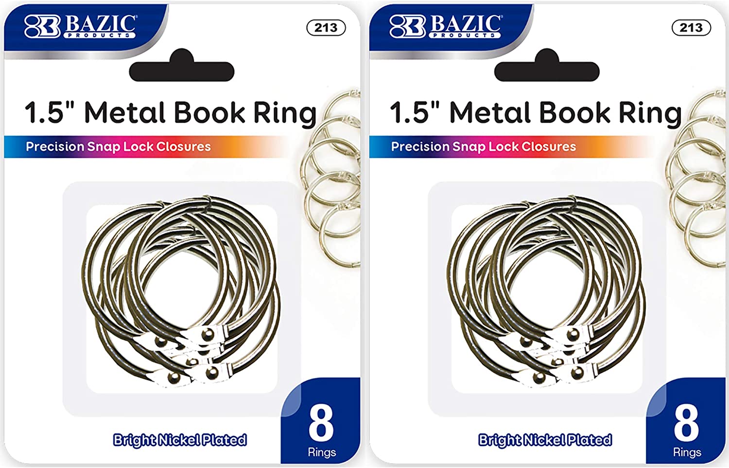 Metal Book Rings (12/Pack) | 1-inch.