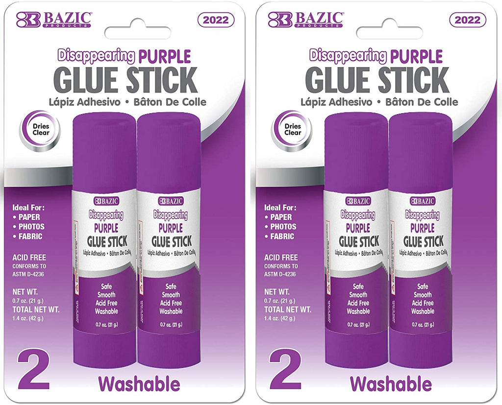0.28 oz (8g) Washable Disappearing Purple Glue Stick.