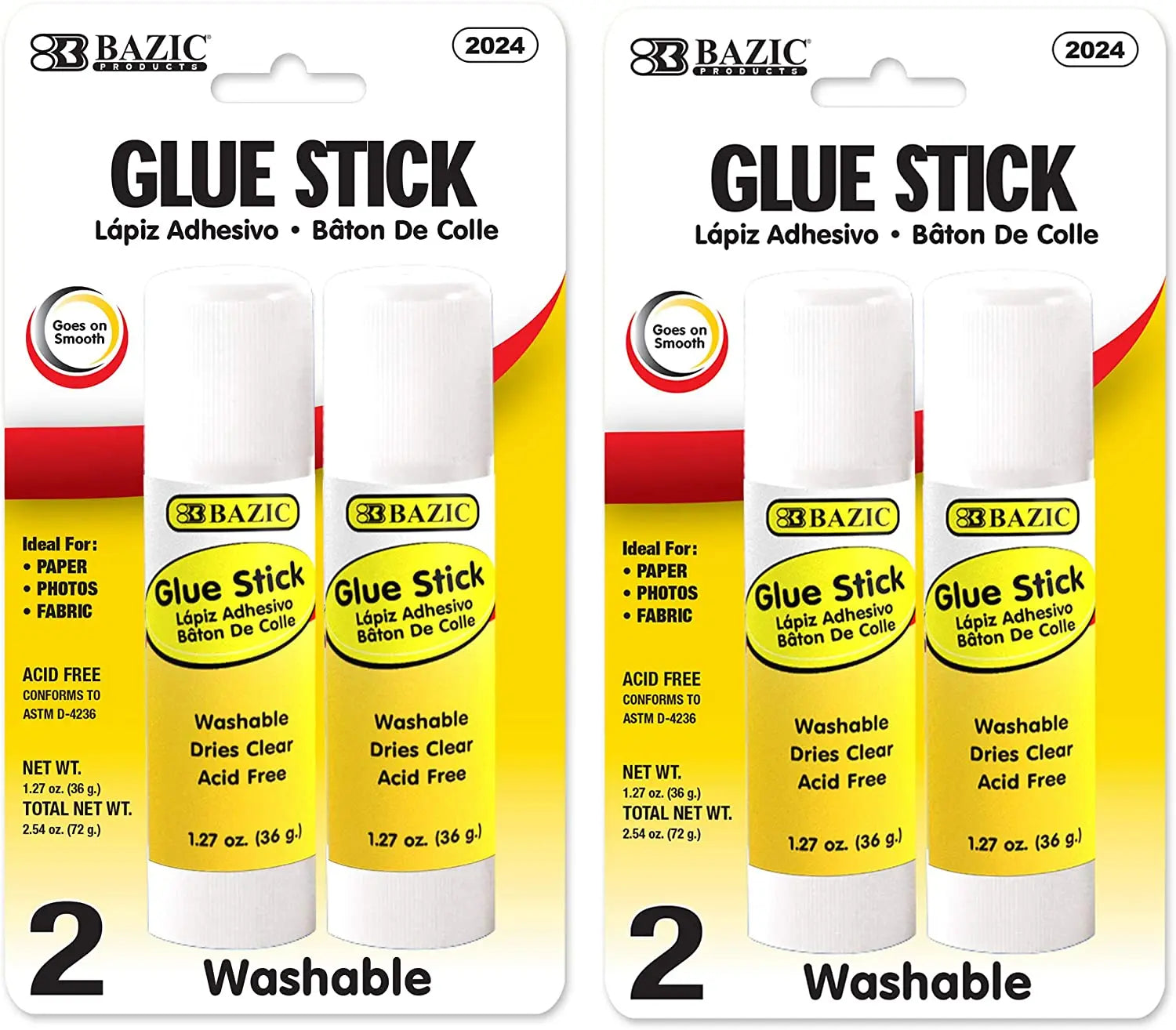 BAZIC 8g/0.28 Oz. Small Glue Stick, White Multi-Purpose Acid Free, Ideal for Photos Paper Kids Art Craft at School Home Office (6/Pack), 1-Pack.