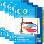 BAZIC 3-Ring Binder Dividers w/ 5-Insertable Color Tabs, 1-Pack.