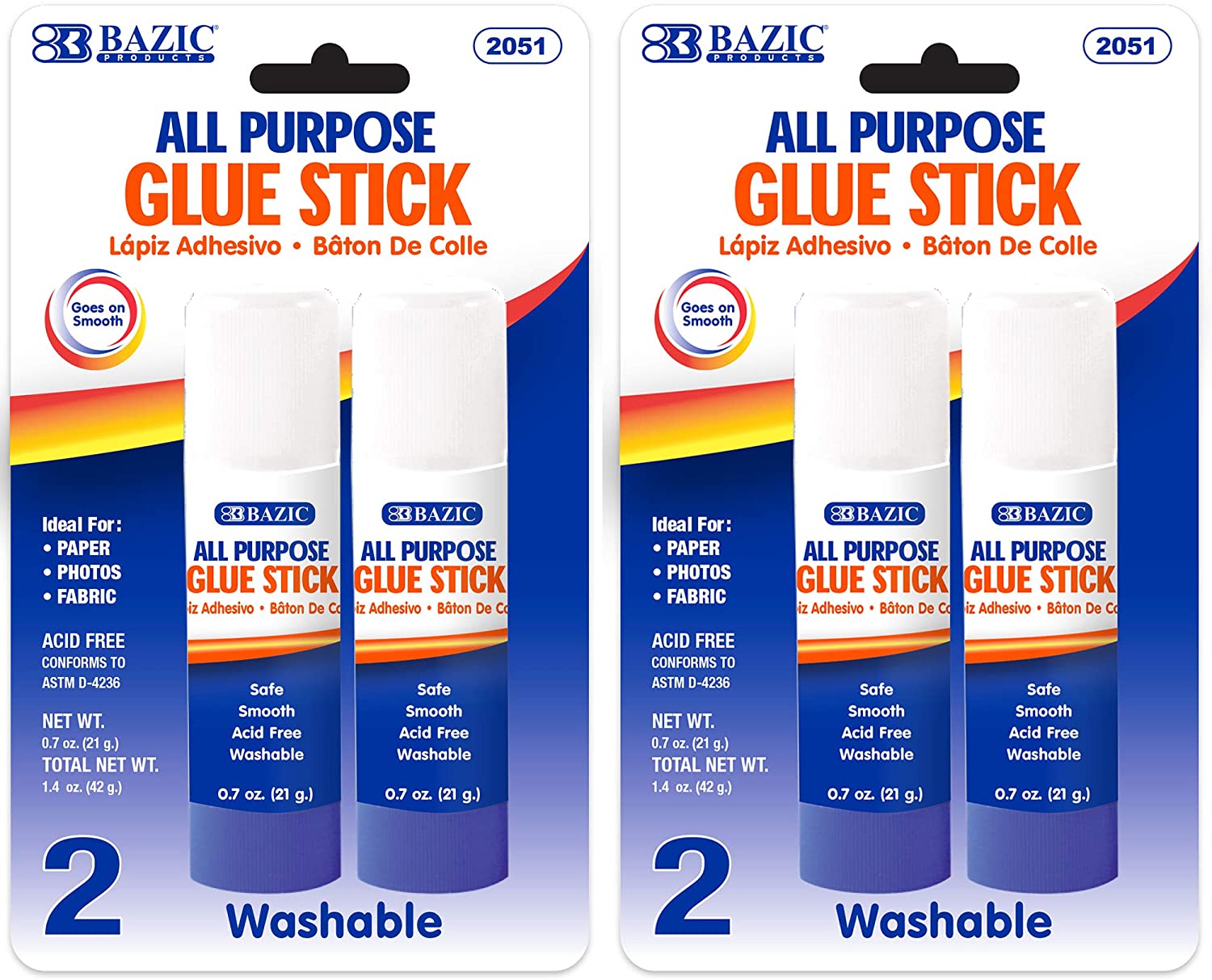 BAZIC 21g/0.7 Oz Premium Large Glue Stick, Multi-Purpose Acid Free, Glue Sticks Set Ideal for Photos Paper Kids Art Craft at School Home Office (2/Pack), 1-Pack.
