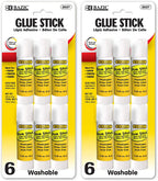 BAZIC 8g/0.28 Oz. Small Glue Stick, White Multi-Purpose Acid Free, Ideal for Photos Paper Kids Art Craft at School Home Office (6/Pack), 1-Pack.