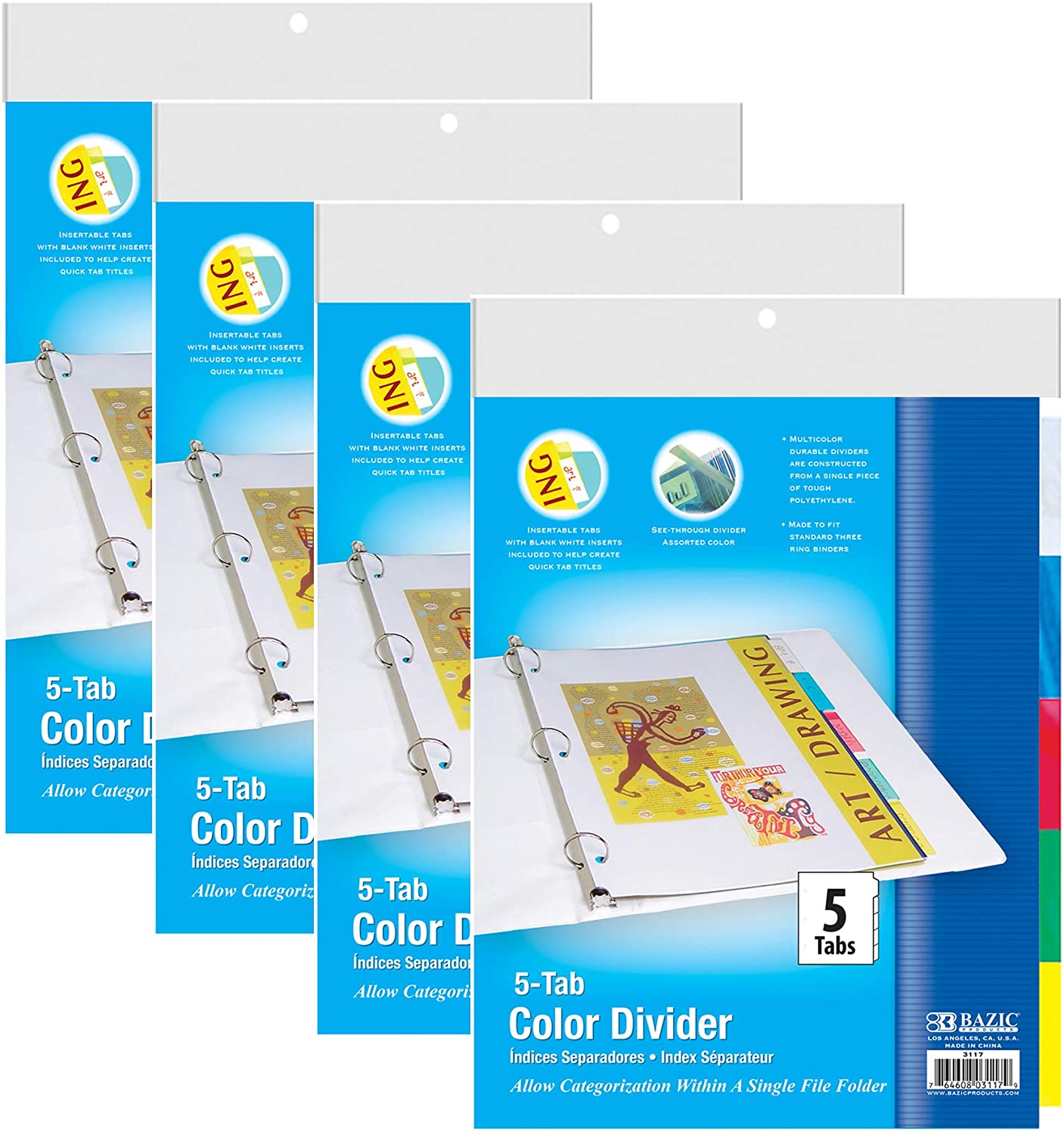  5-Insertable Color Tabs, 1-Pack.