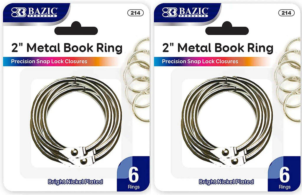 Metal Book Rings (12/Pack) | 1-inch.