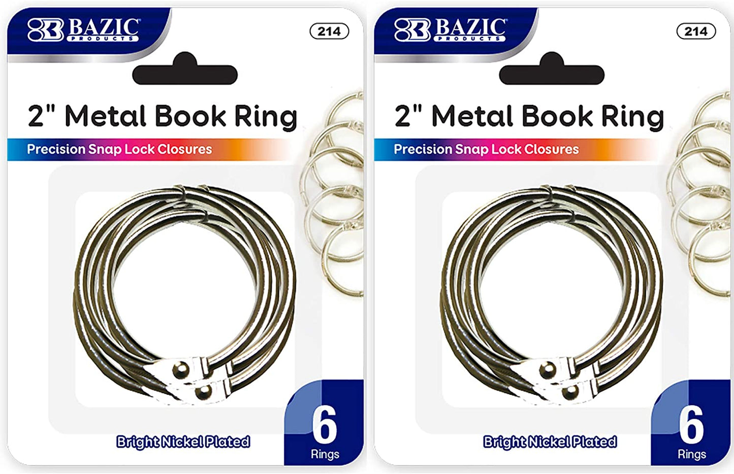 Metal Book Rings (12/Pack) | 1-inch.