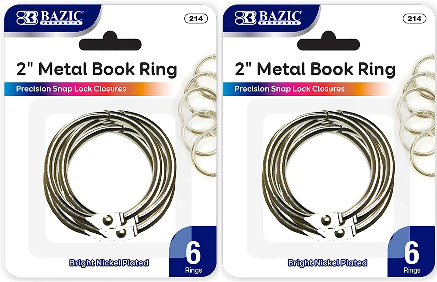 Metal Book Rings (12/Pack) | 1-inch.
