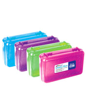 Glitter 8" x 4.75" x 2.5" Utility Storage Box for School Supplies or Arts & Crafts Set of 4 - g8central.com