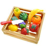 Kitchen Cutting Fruits Crate Pretend Food Play Set