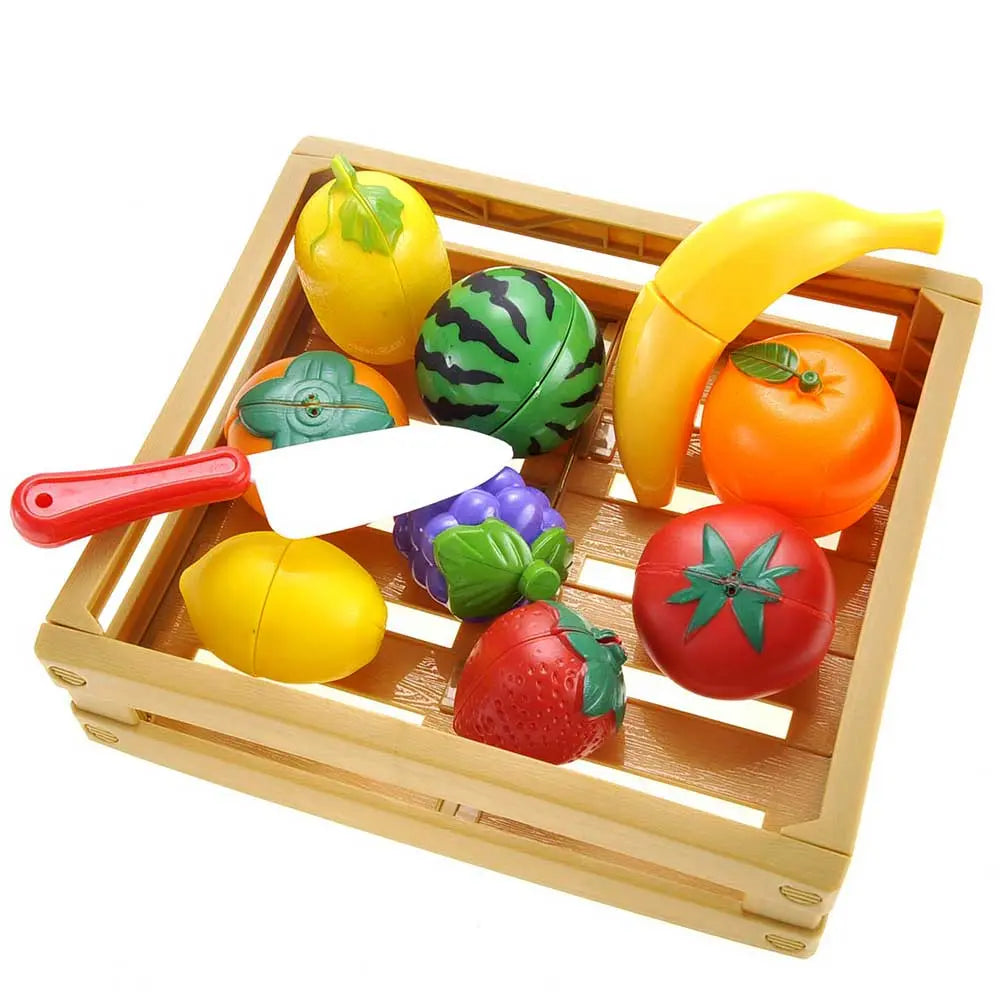 Kitchen Cutting Fruits Crate Pretend Food Play Set G8Central