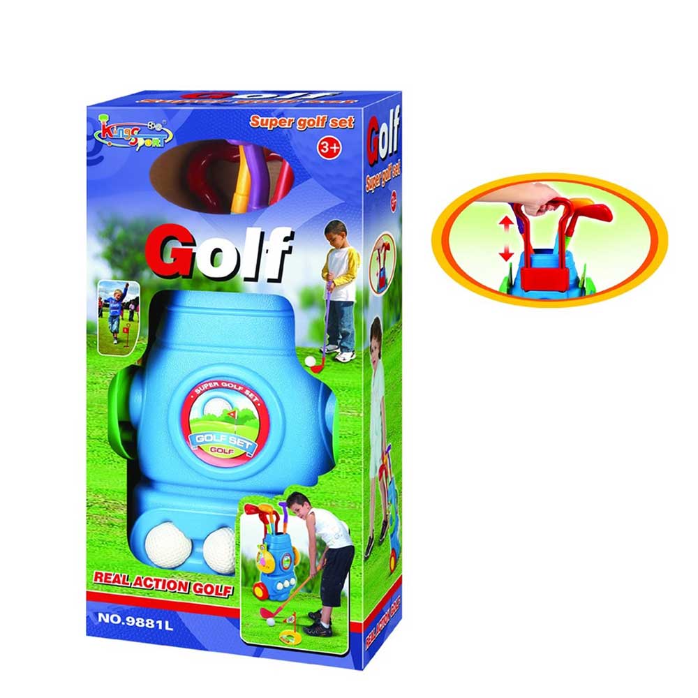 Deluxe Golf Set For Kids Comes With 3 Golf Clubs, 3 Balls, And 2 Practice Holes