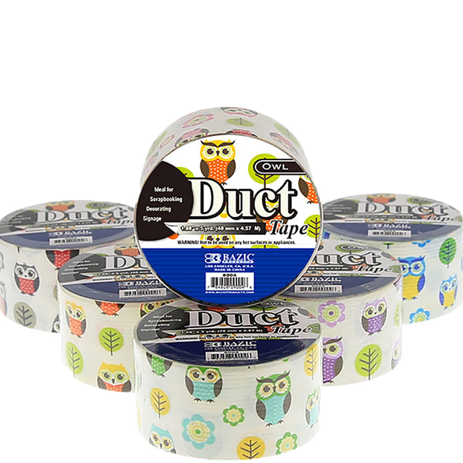 Party Supplies Duct Tape Owl Series - Assorted Colored - 1.88 x 5 Yards3-Pack - G8 Central