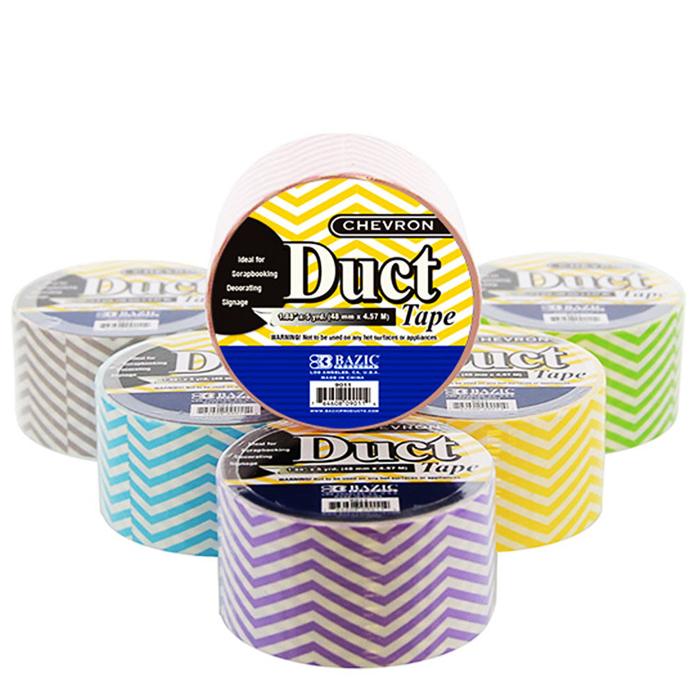 Duct Tape CHEVRON Series | Assorted Colored | 1.88" X 5 Yards | 6-Count.