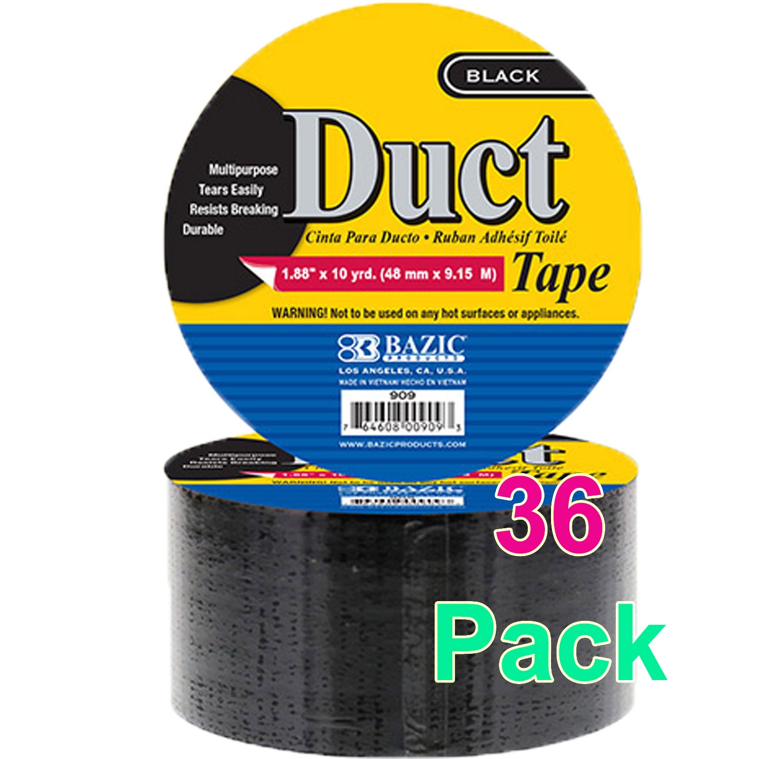 Duct Tape Black Color Roll | 1.88' x 10 Yards