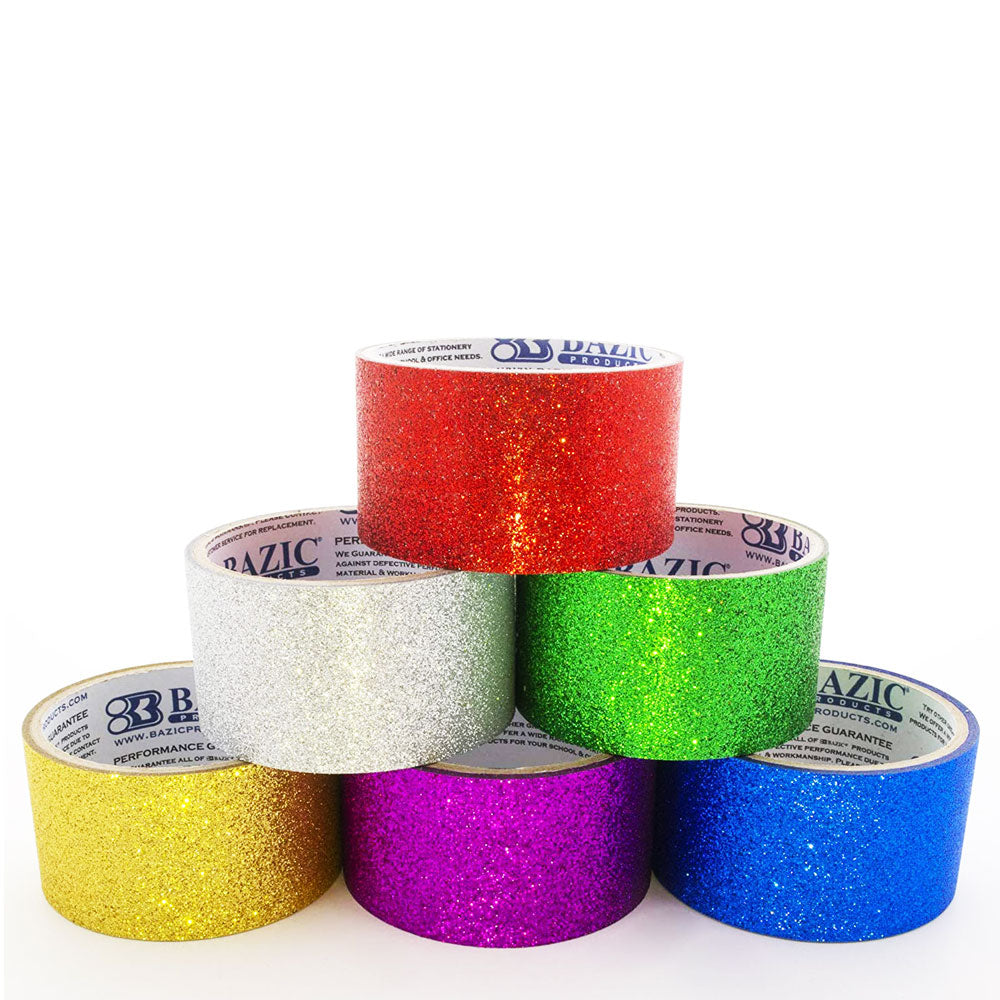 Duct Tape GLITTER | Assorted Colored | 1.88" X 3 Yards | 6-Count.